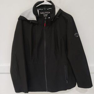 NWoT Nautica Women's Hooded Lightweight Raincoat Black Size XL $100 1D005